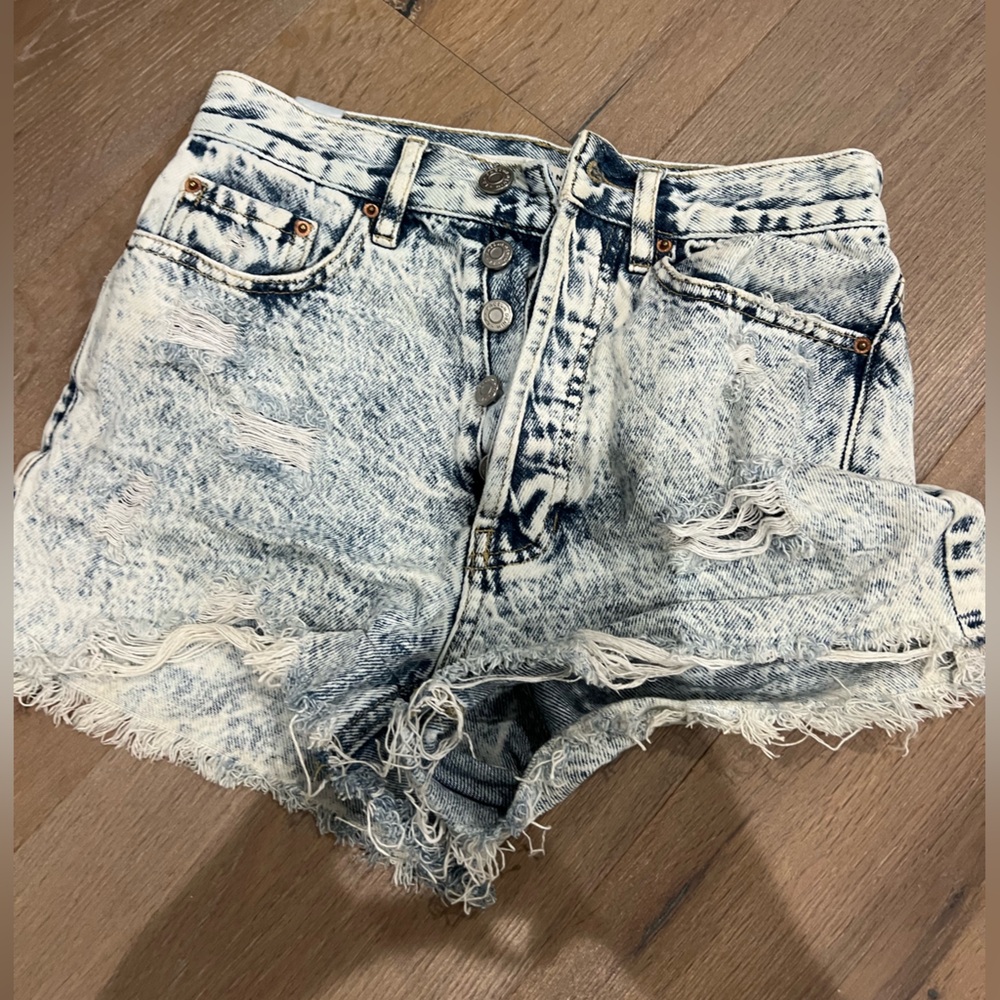 Pacsun acid wash denim shorts